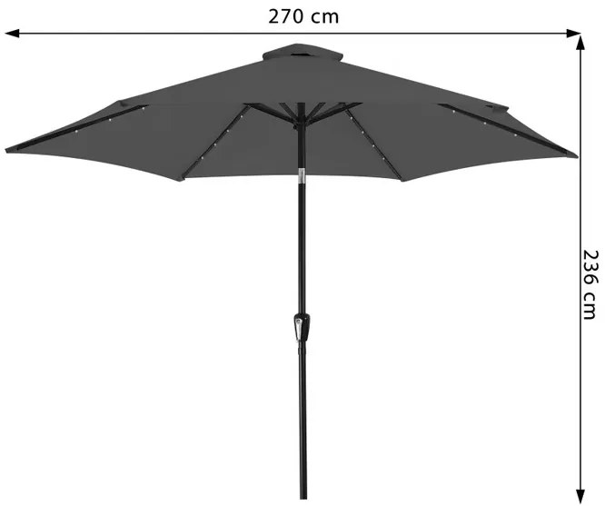 Deuba Umbrelă solară LED Miami Ø270 cm - antracit
