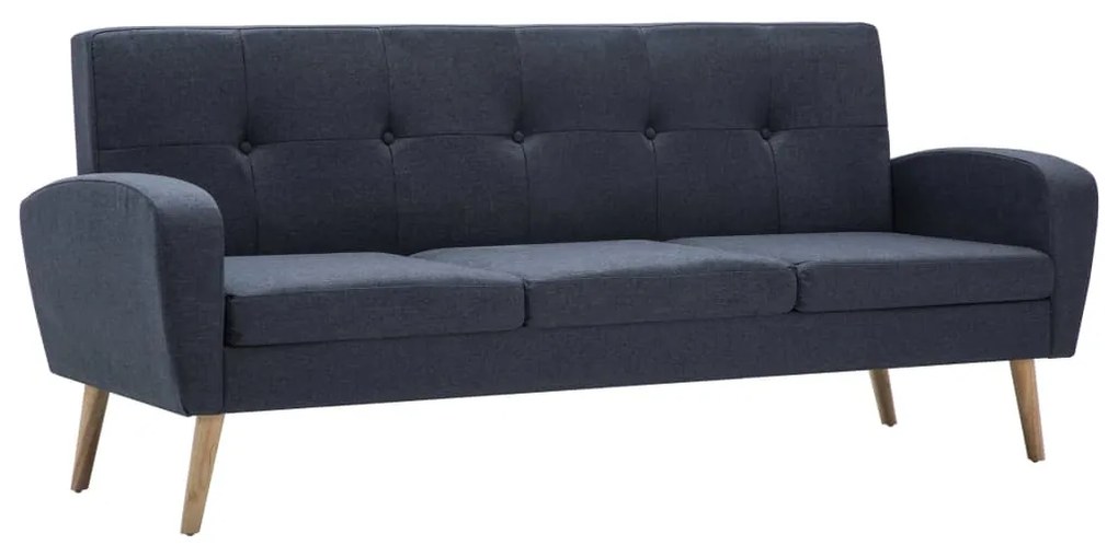 246990 vidaXL Canapea de 3 persoane, material textil, gri închis