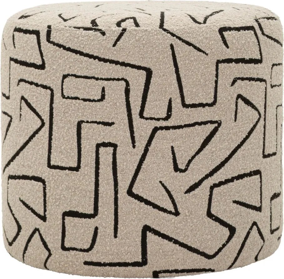 Puf bej cu tapițerie din țesătură bouclé Nairobi – Mauro Ferretti