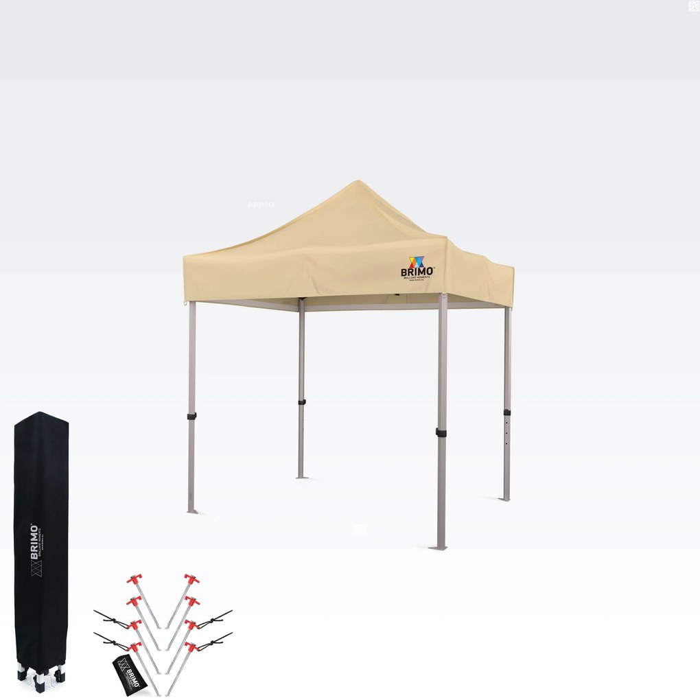 Stand de vânzare din aluminiu pliabil fără pereți | BRIMO Exclusive Alu 2x2m - fără pereți - Bej