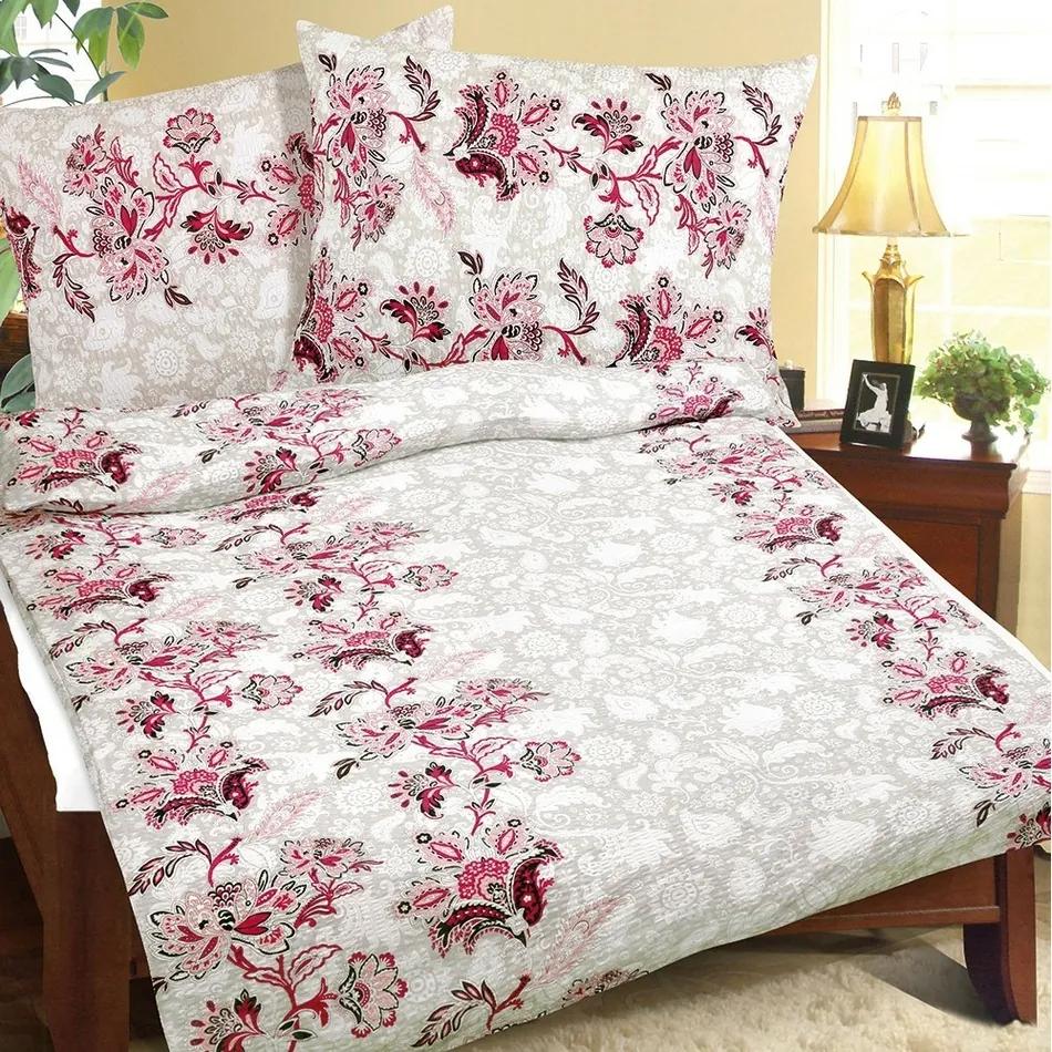 Lenjerie de pat Floare de trandafir, din crep, 240 x 200, 2 buc. 70 x 90 cm, 240 x 200 cm, 2 buc. 70 x 90 cm