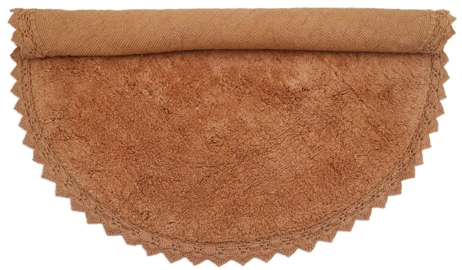 Covor cărămiziu lavabil țesut manual rotund din bumbac ø 110 cm Perla Toffee – Nattiot