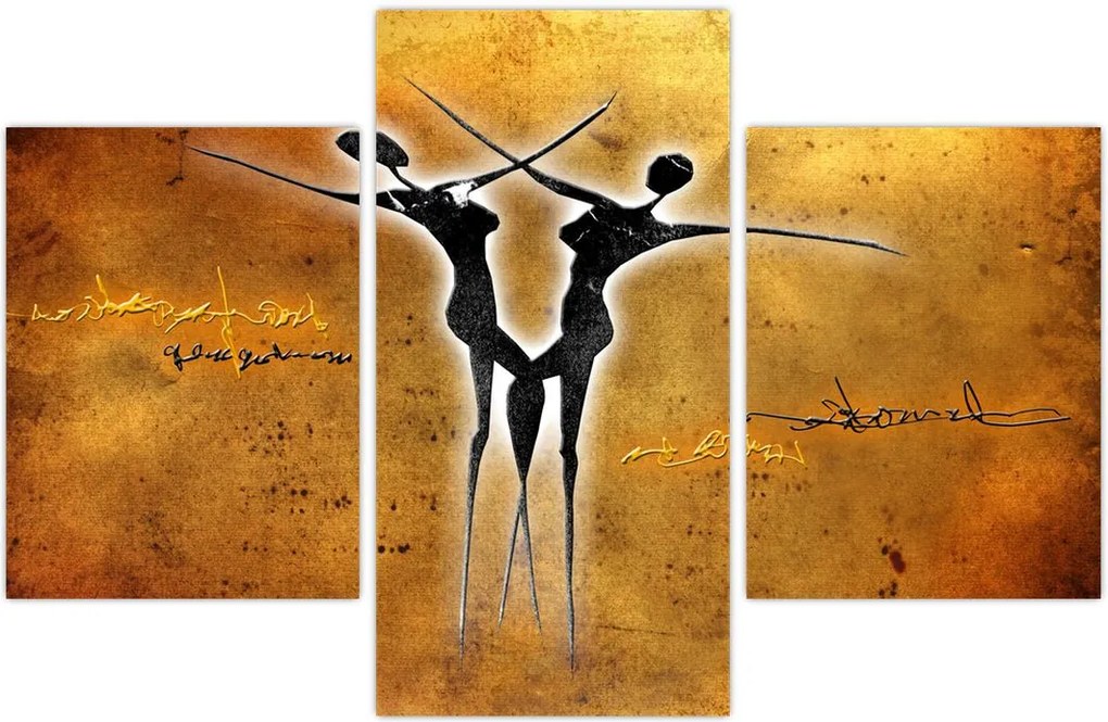 Tablou perechii dansând pictate (90x60 cm)