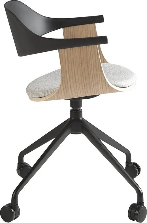 Scaun de birou pivotant design modern Gris-Negro