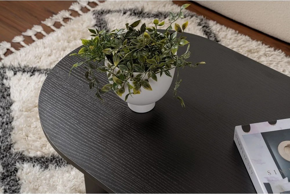 Măsuță de cafea neagră cu aspect mat 60x119 cm Sable – Kalune Design