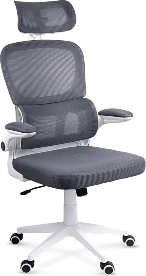 Scaun ergonomic OFF 432 gri, suport lombar și brațe rabatabile