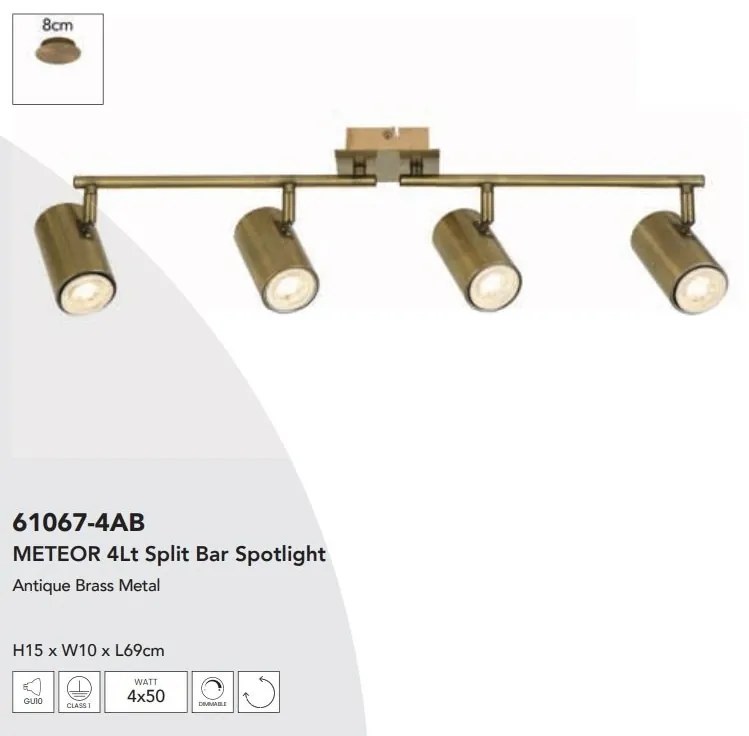 Lustra aplicata cu 4 spoturi GU10 Meteor