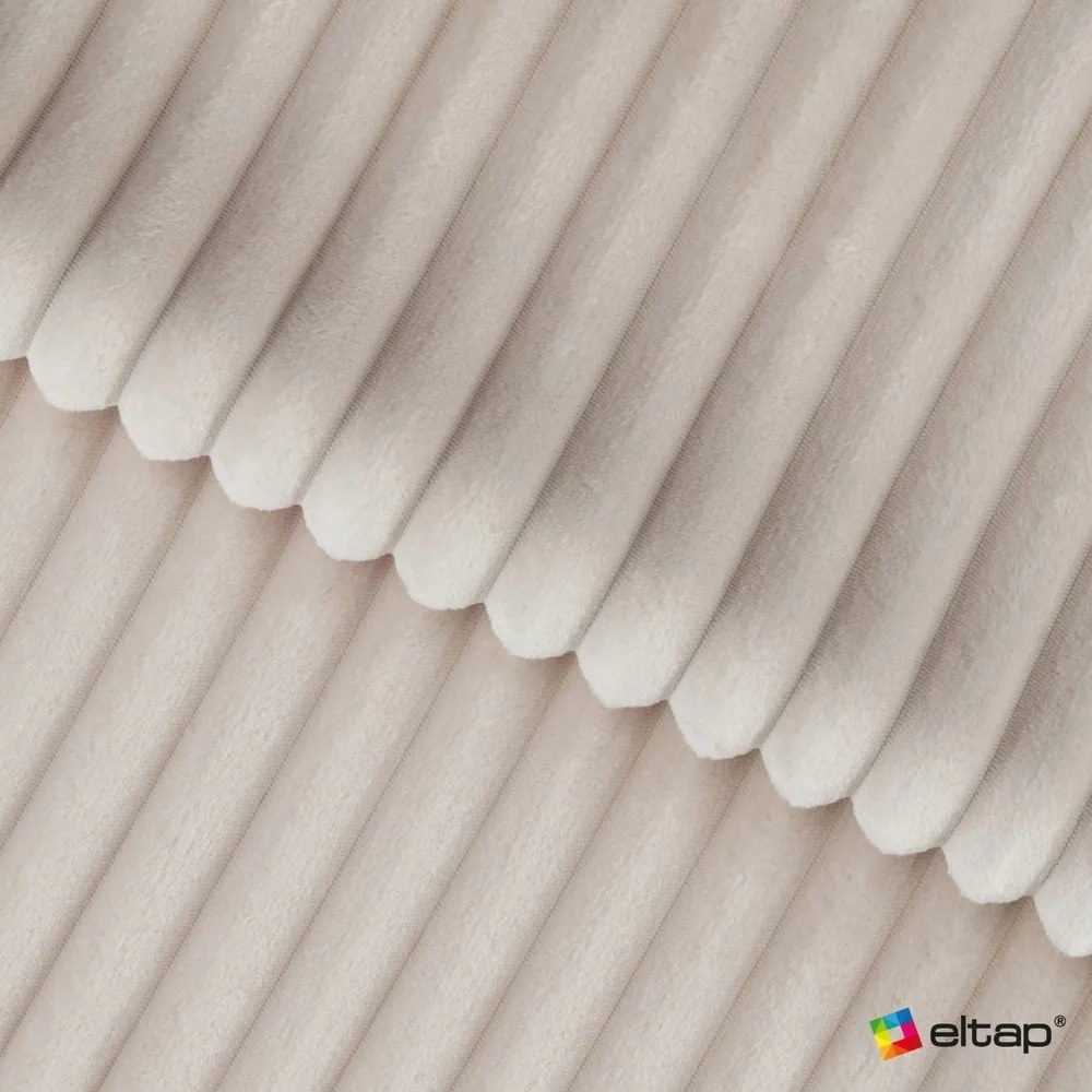 Canapea bej extensibilă cu tapițerie din catifea reiată 256 cm Cotonn – ELTAP