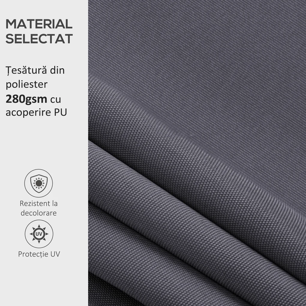 Outsunny Pânză de Schimb pentru Copertină Retractabilă Anti UV 30+, 3.47x2.4 m, Gri | Aosom Romania