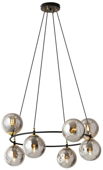 Lustră pe cablu AZURA 8xE14/10W/230V negru/gri