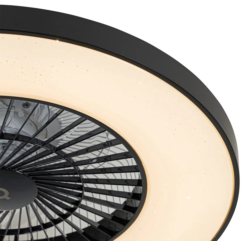 Ventilator de tavan inteligent negru cu efect de stea reglabil - Climo
