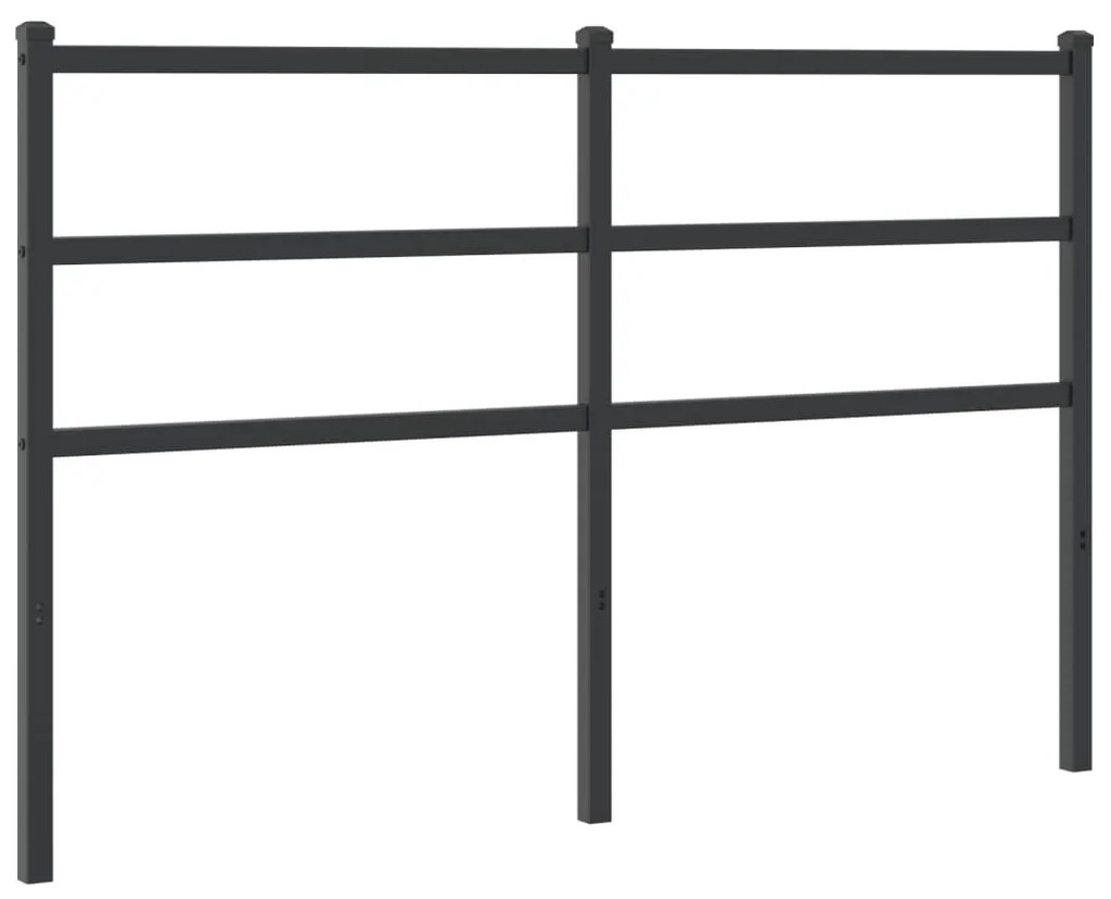 355398 vidaXL Tăblie de pat metalică, negru, 140 cm