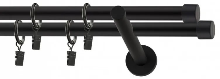 Galerie dubla DOP PICIOR UNIVERSAL ,prindere perete 19/19 NEGRU (Alege marime: 120 cm)