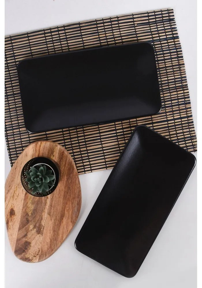 Farfurii negre din gresie 2 buc. – Hermia