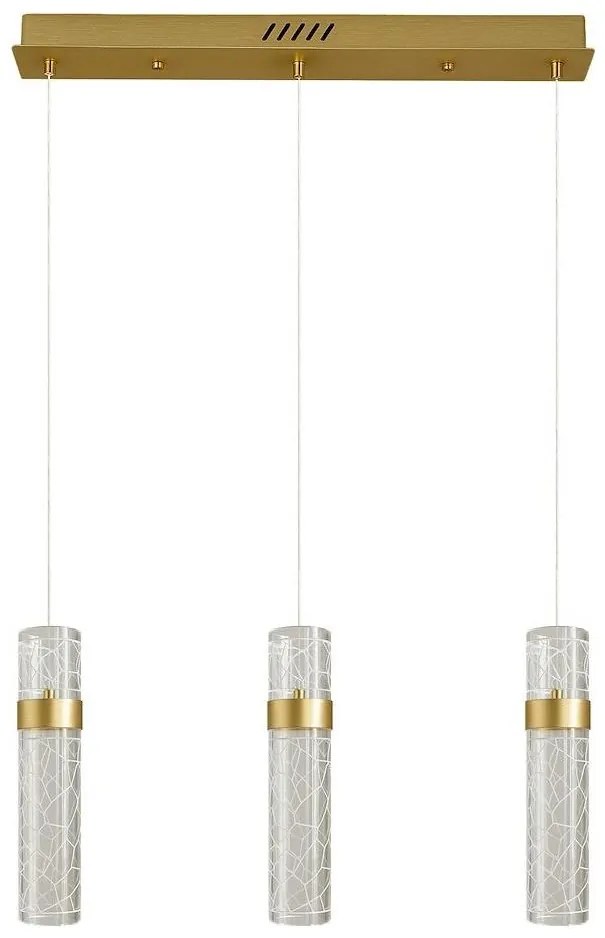 Lustră LED suspendată pe cablu LAGOS, 24W/230V, auriu