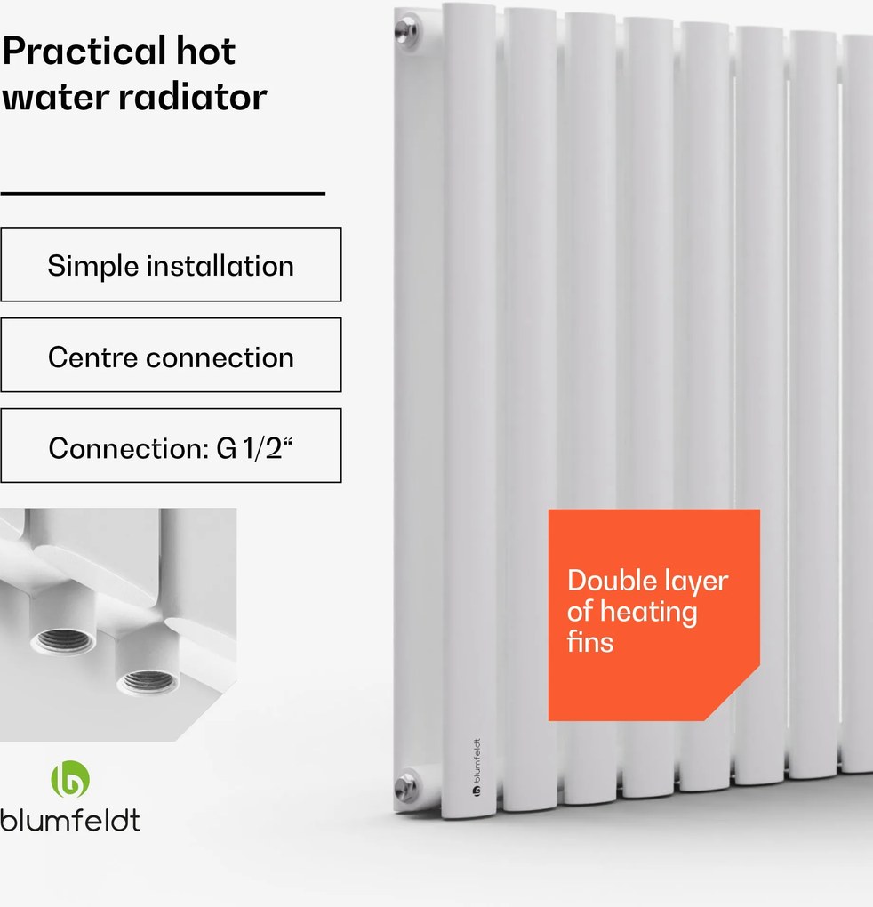 Blumfeldt Tallheo, 100 x 60, radiator, radiator tubular, 1445 W, apă caldă, 1/2