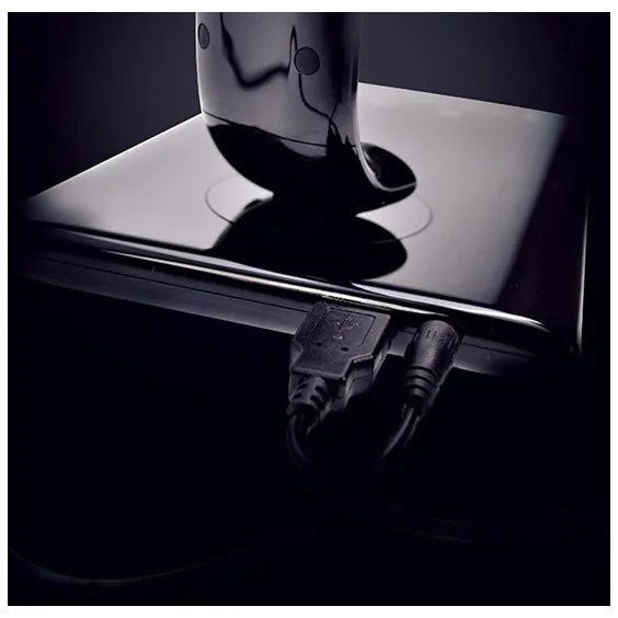 Lampă LED de masă dimabilă cu conector USB LED/12W/230V neagră Solight WO37-B