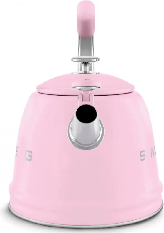 Ceainic cu fluier Smeg WKF01PK, 2,3 l, Inductie, Maner rece, Otel, Roz
