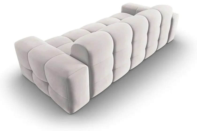 Canapea gri deschis cu tapițerie din catifea 222 cm Kendal – Micadoni Home
