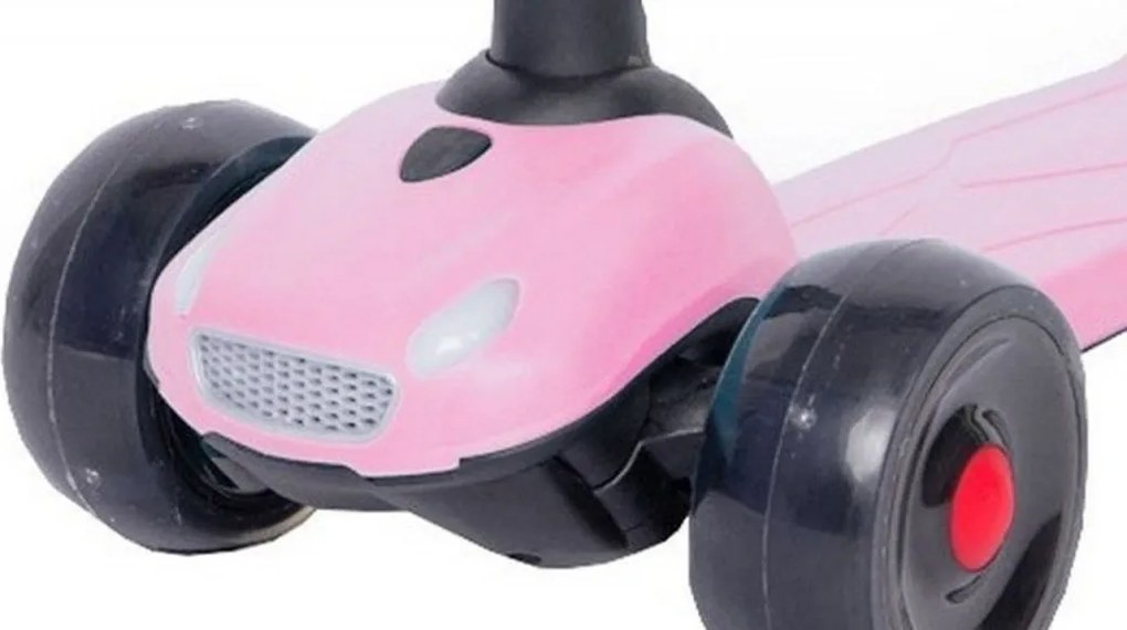 Trotineta copii cu roti luminoase din silicon NOVOKIDS™ Furious , cu melodii si lumini, 3 roti,pliabila, maner reglabil pe inaltime,maxim 50 kg,
