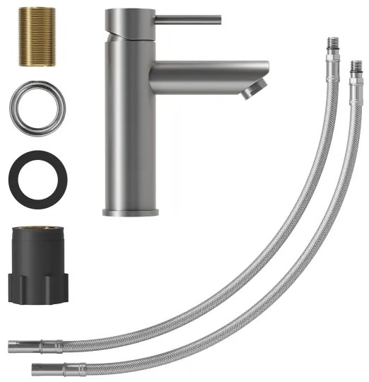 Baterie de lavoar BATH DELUXE 28-017-03-73-02 RINGSTED 17,8 cm gri pudrat