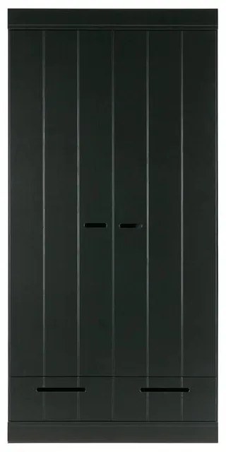 Șifonier din lemn de pin negru 94x195 cm Connect - WOOOD