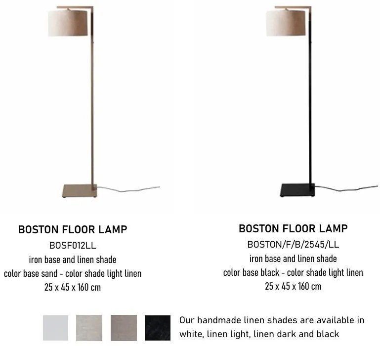 Lampa de podea Boston metal sand abajur alb