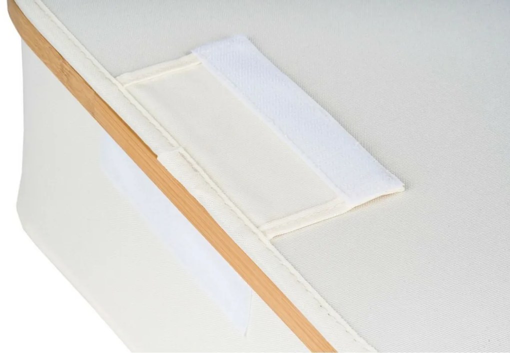 Cutie de depozitare G21 24 x 30 x 15 cm, dinbambus cu capac, bej