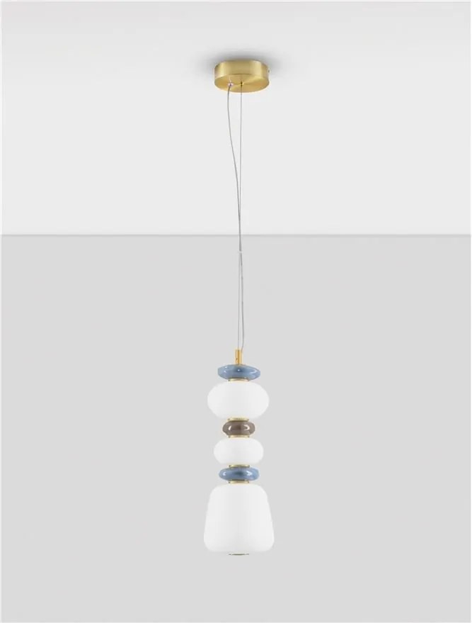 Pendul LED decorativ ceramic maro, albastru, alb, PALO II