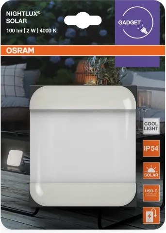 Osram - Lampă solară portabilă LED NIGHTLUX, 2W/5V, IP54, gri