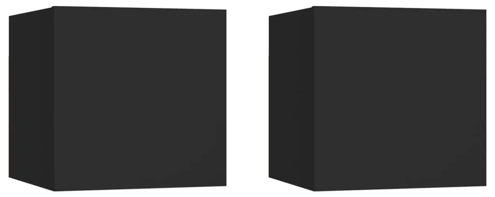 vidaXL Noptiere, 2 buc., negru, 30,5x30x30 cm, lemn prelucrat
