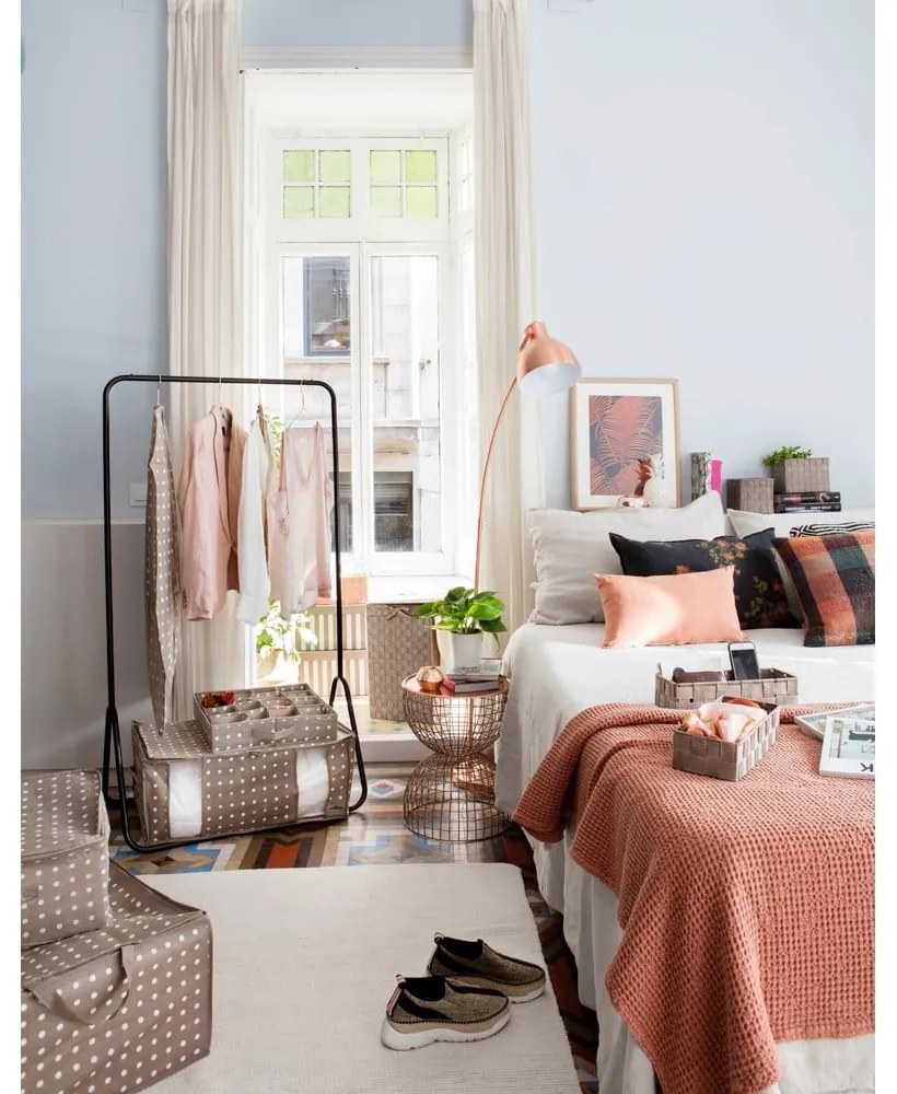 Organizator cu 16 compartimente pentru sertare, Compactor Dots, bej