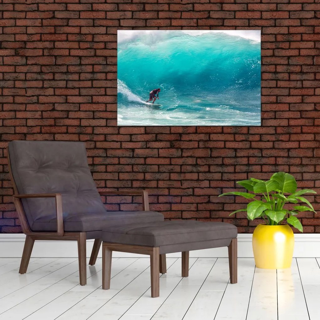 Tablou - Surfer în valuri (90x60 cm)