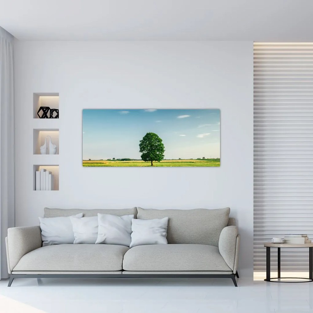 Tablou cu copaci pe luncă (120x50 cm)