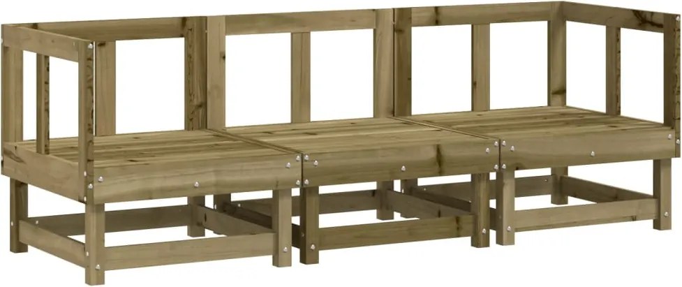 vidaXL Set mobilier de grădină, 3 piese, lemn de pin impregnat