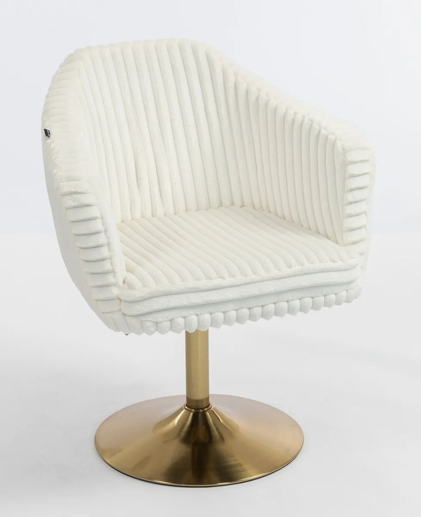 HR832N Scaun Cappuccino Teddy Cord cu Bază Aurie