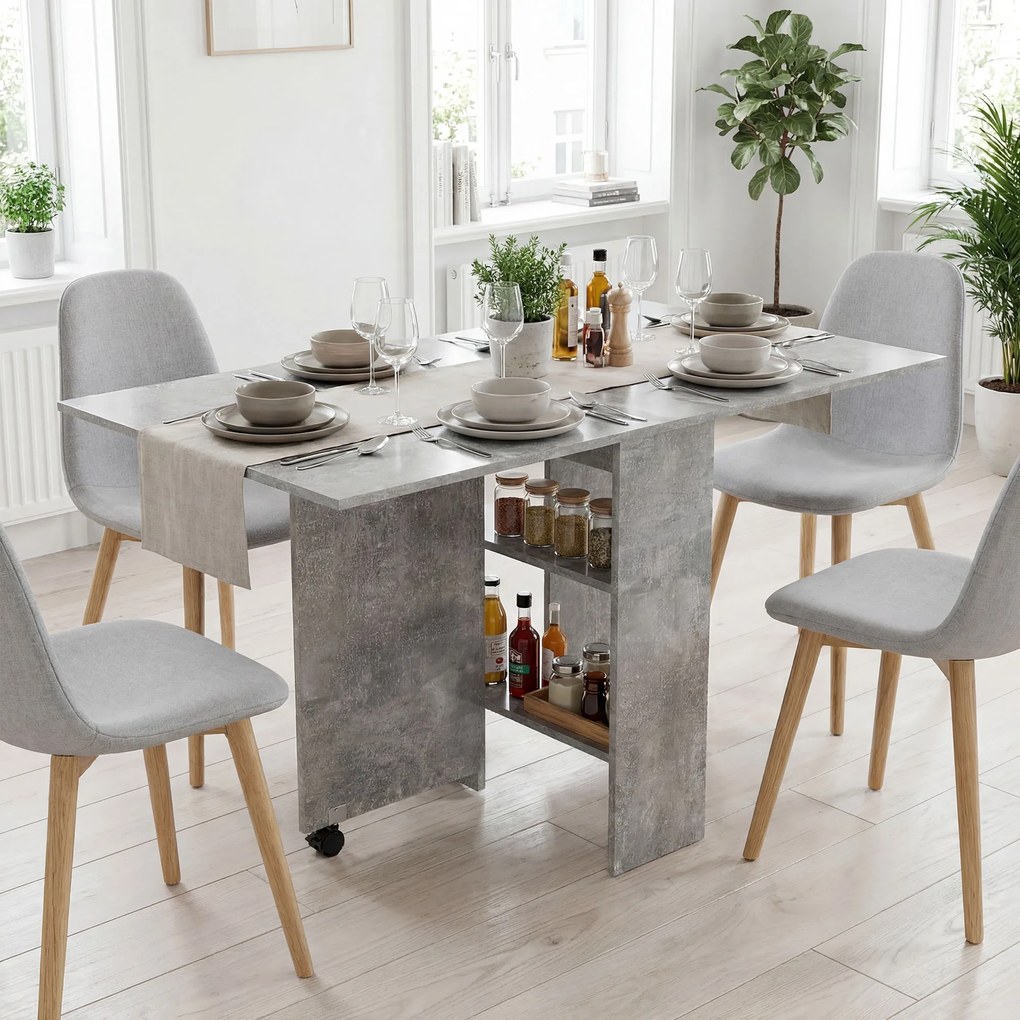 HOMCOM masă de dining, masă pliabilă economisire spațiu, masă economisire spațiu, masă extensibilă masă pliabilă masă economisire spațiu masă cu roți | Aosom Romania