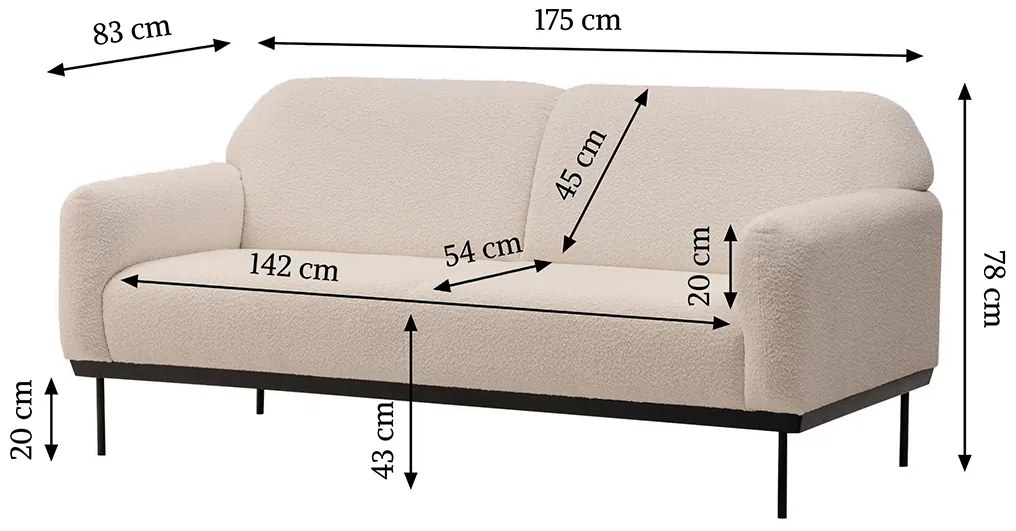 Canapea de design crem ANDERSON