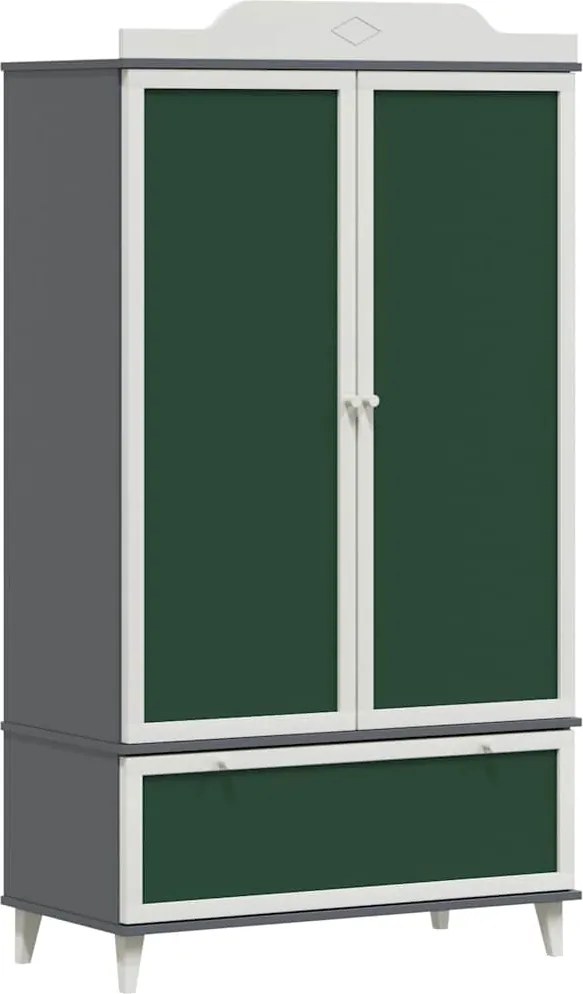 vidaXL Dulap cu tablă de scris ROROS Gri și alb 90 x 45 x 165 cm