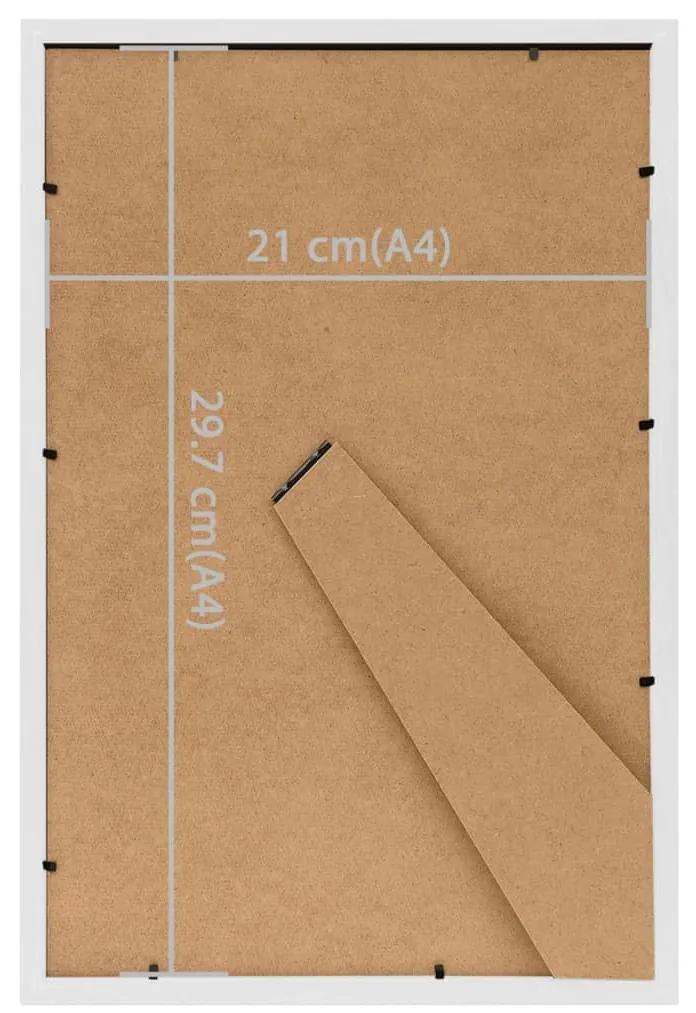Rame foto colaj pentru perete masa, 3 buc. alb, 21x29,7 cm, MDF 3, Alb, 21 x 29.7 cm