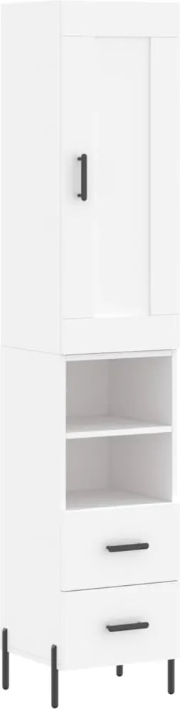 vidaXL Dulap înalt, alb, 34,5x34x180 cm, lemn prelucrat