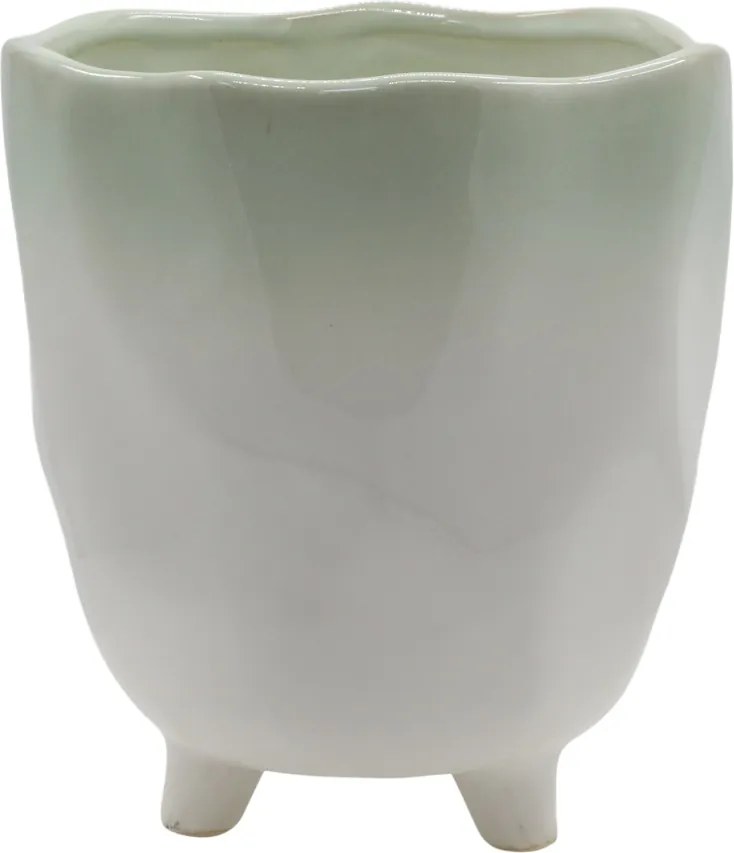 Ghiveci din portelan, cu picioare, H17/D16 cm, Fayence