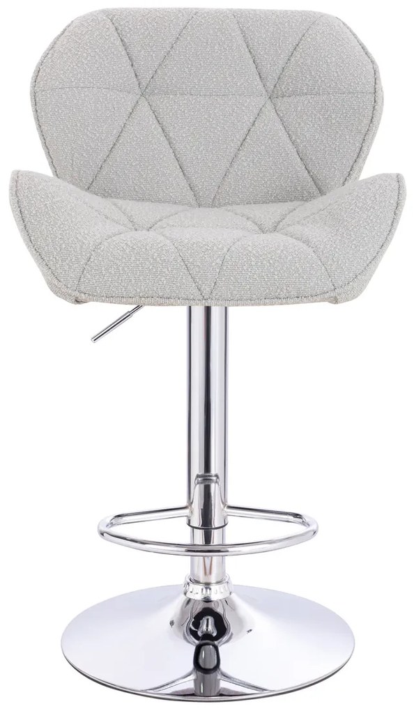 HR111W Scaun Gri Boucle cu Bază Cromata