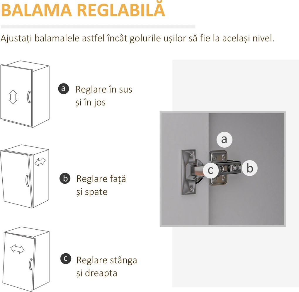 HOMCOM Dulap Lateral cu 5 Sertare, Dulap cu Raft Reglabil, Mobilier pentru Birou pe Roți, Suport pentru Imprimantă pentru Biroul de Acasă, Alb | Aosom Romania
