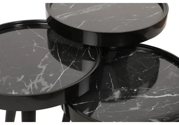 SET 3x măsuță laterală CALL neagră