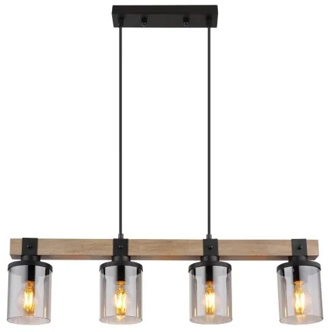 Brilagi - Lustră suspendată pe cablu VISTA 4xE27/60W/230V stejar