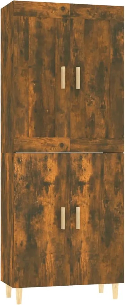 vidaXL Dulap înalt, stejar fumuriu, 70x34x180 cm, lemn prelucrat