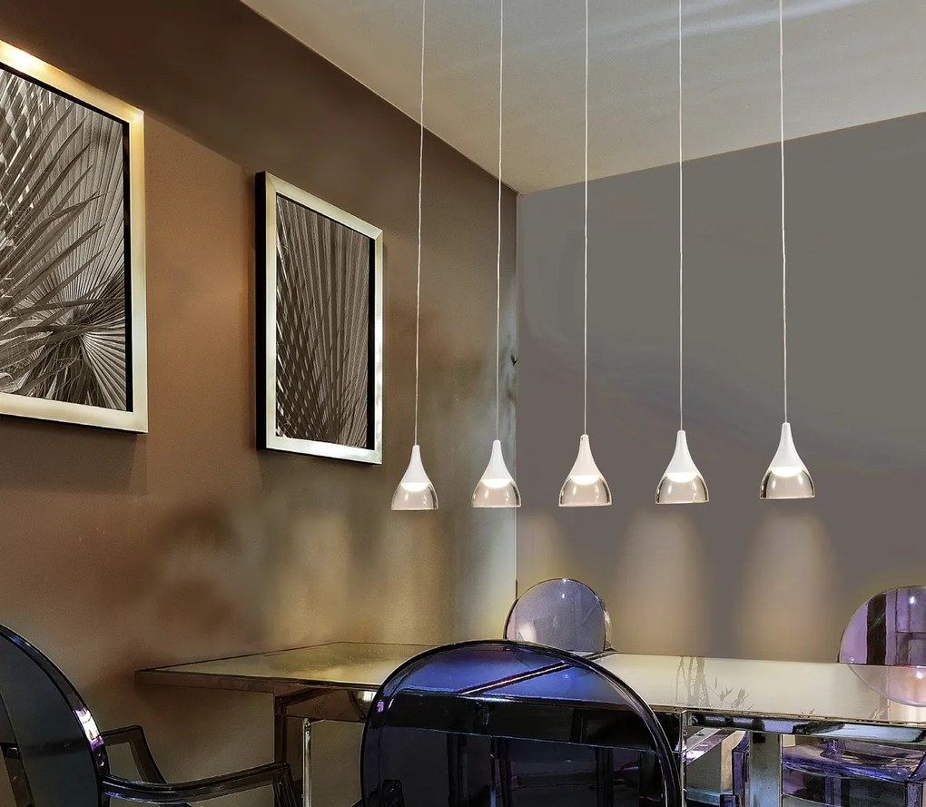 Lustra cu pendule LED design modern Dalmatia 5 white
