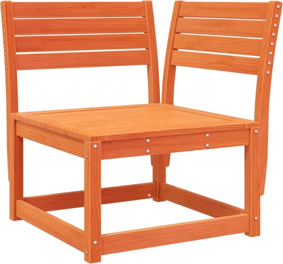 vidaXL Canapea colțar de grădină, maro ceruit, 73x73x78 cm, lemn pin