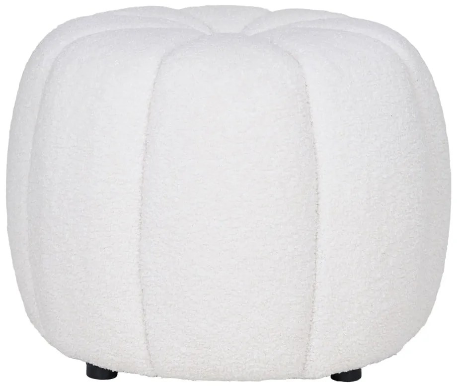 Taburet alb cu tapițerie din țesătură bouclé Paisley – House Nordic